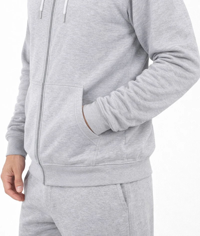 Gym Hoodie mit Reißverschluss 'Maverick' - Grau