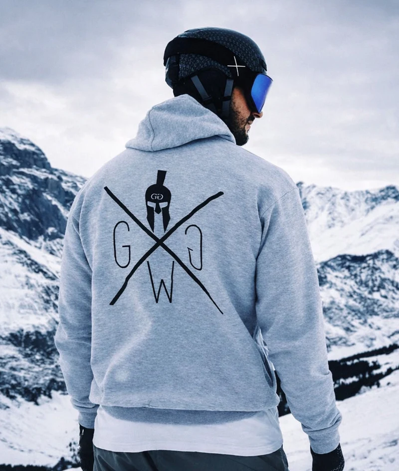 Gym Hoodie mit Reißverschluss 'Maverick' - Grau