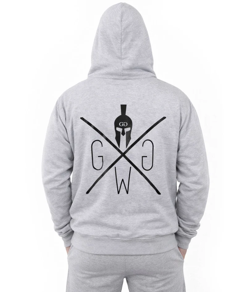 Gym Hoodie mit Reißverschluss 'Maverick' - Grau