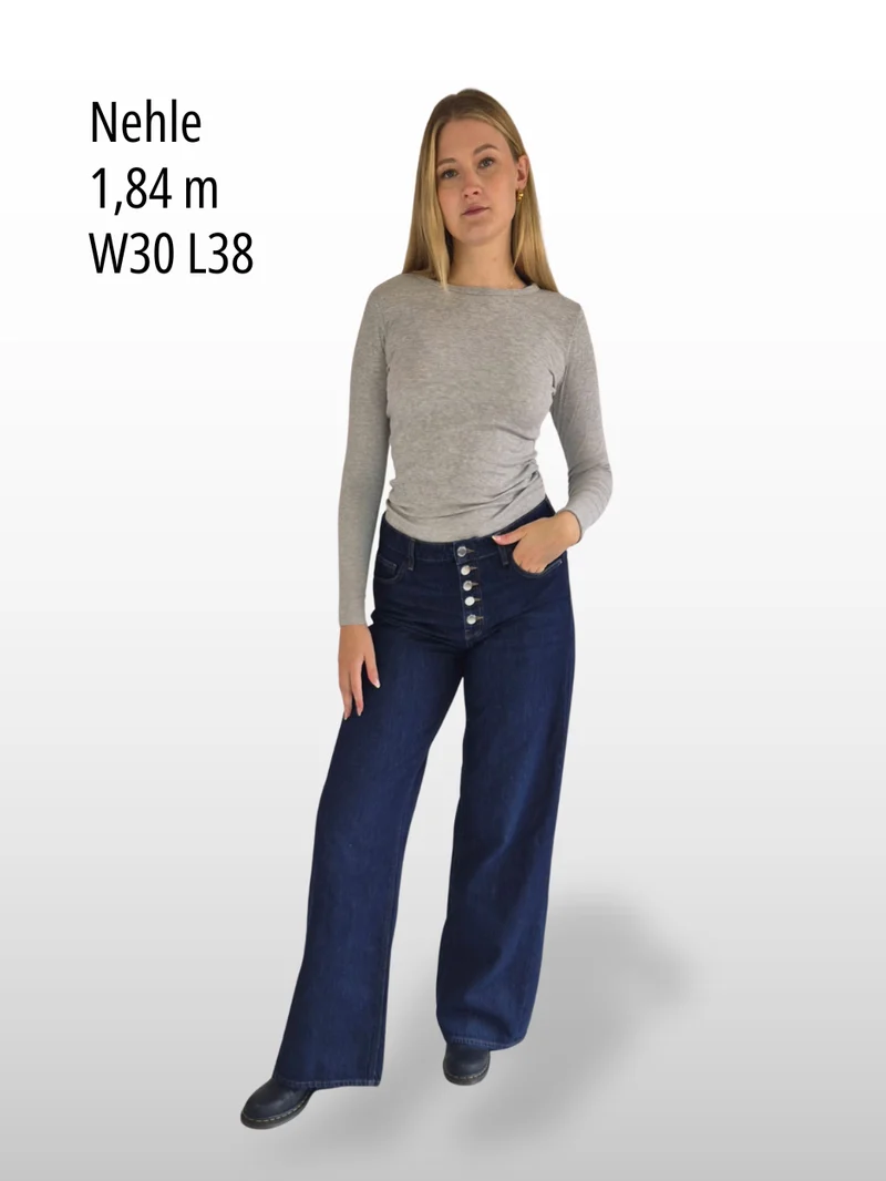 MAVI - SIENA BUTTON UP, High Waist, Wide Leg, Rinse Denim