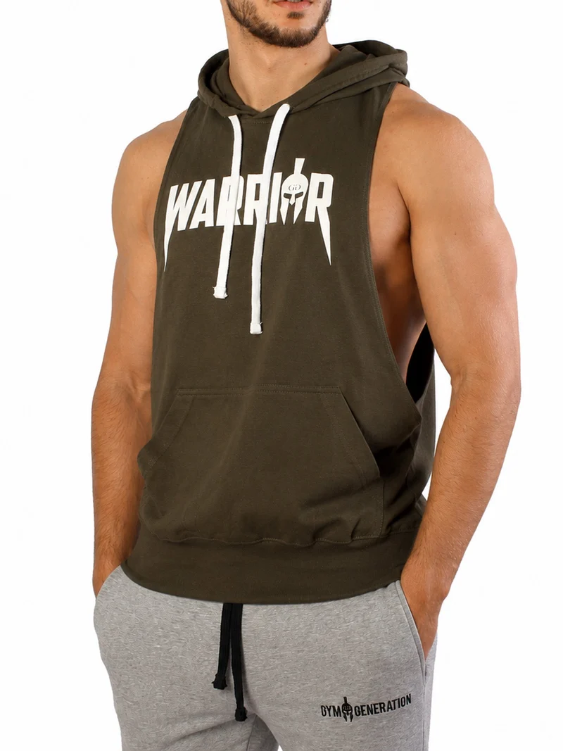 Kapuzen Tank Top 'Warrior' - Olive