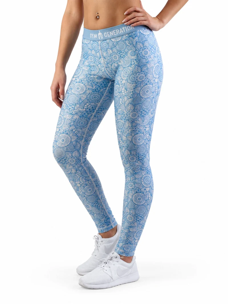 Fitness Leggings Mandala - Hellblau