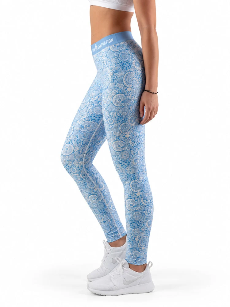 Fitness Leggings Mandala - Hellblau