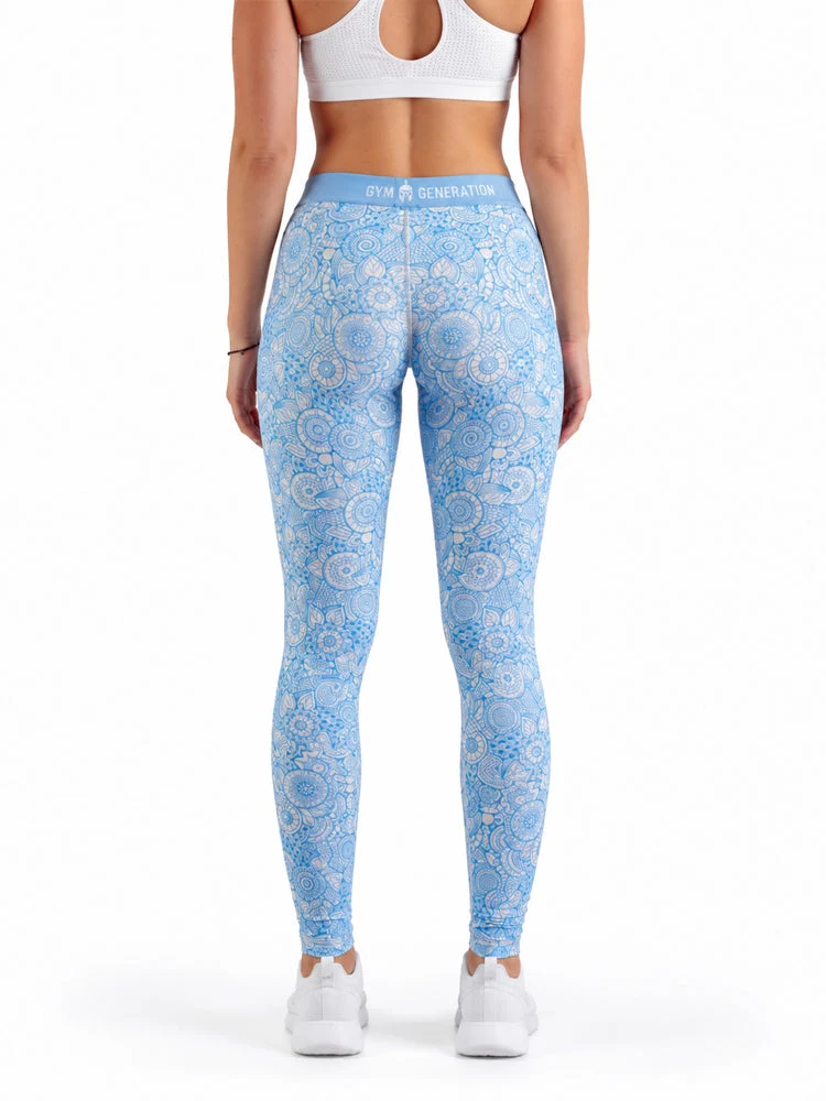 Fitness Leggings Mandala - Hellblau