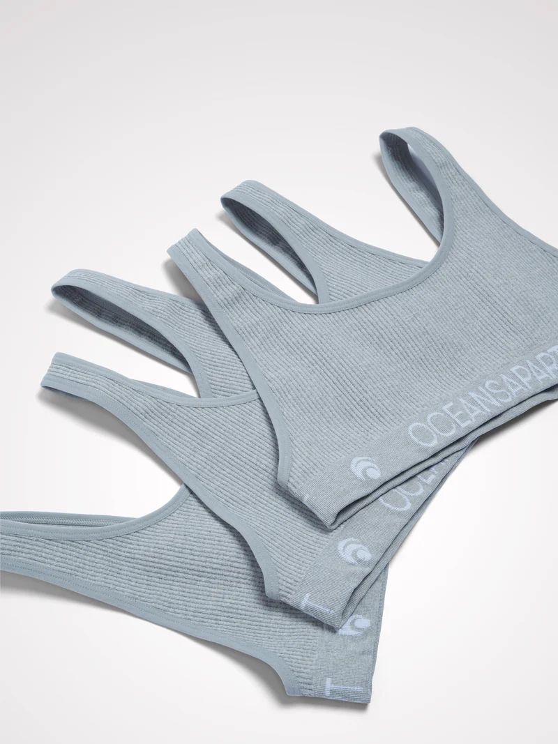 Ariel Seamless Bra Set Deluxe - Light Grey Melange