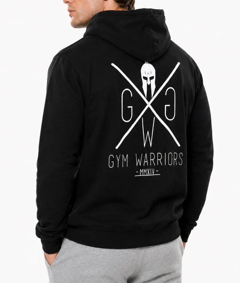 Hoodie mit Reißverschluss 'Gym Warriors' - Schwarz