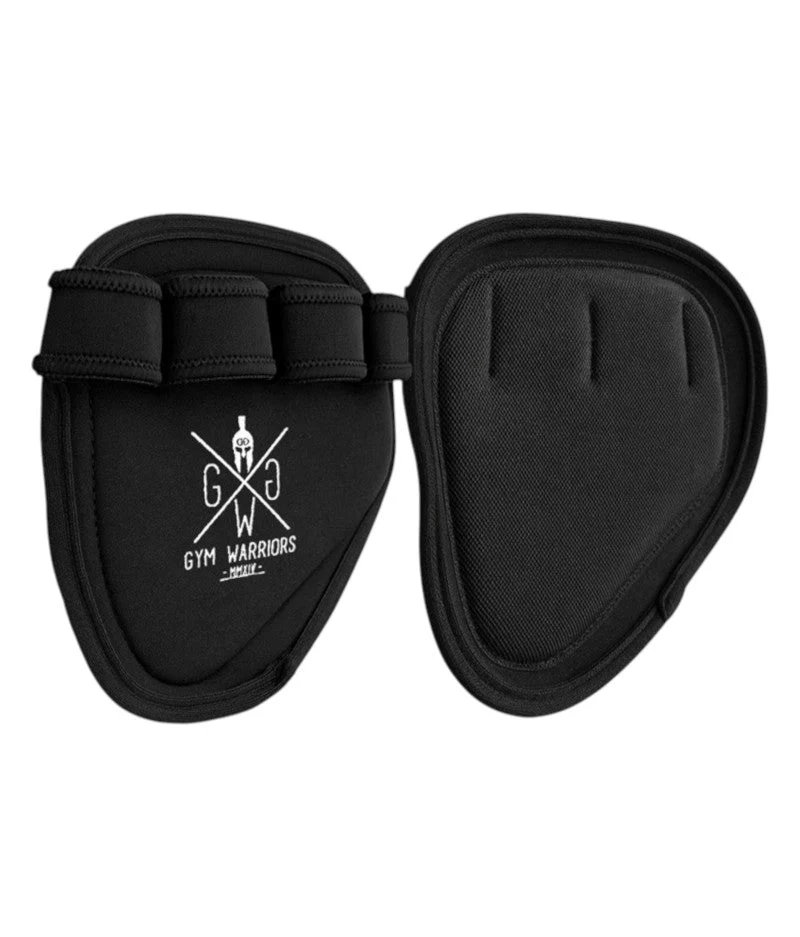 Gym Grip Pads mit Fingerschlaufen - Schwarz