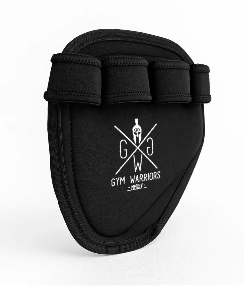 Gym Grip Pads mit Fingerschlaufen - Schwarz
