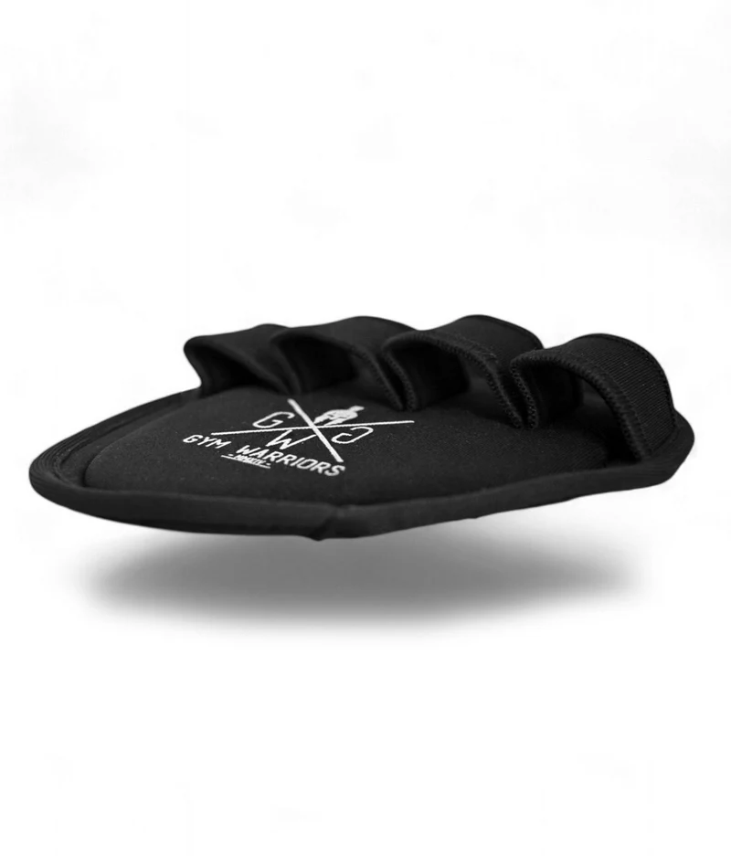 Gym Grip Pads mit Fingerschlaufen - Schwarz