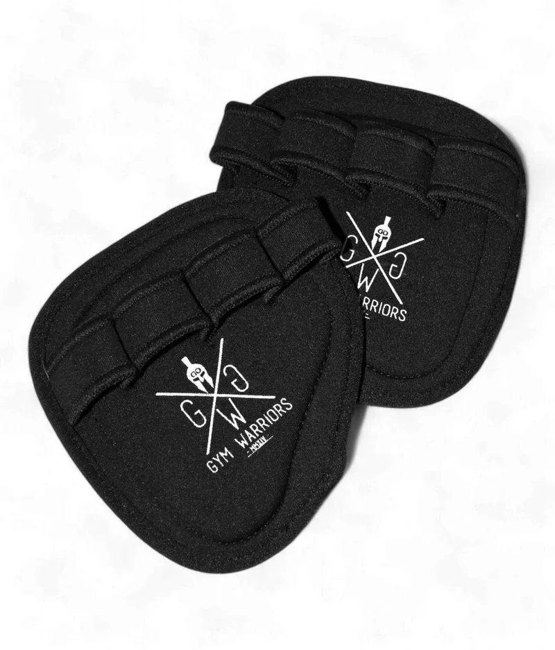Gym Grip Pads mit Fingerschlaufen - Schwarz