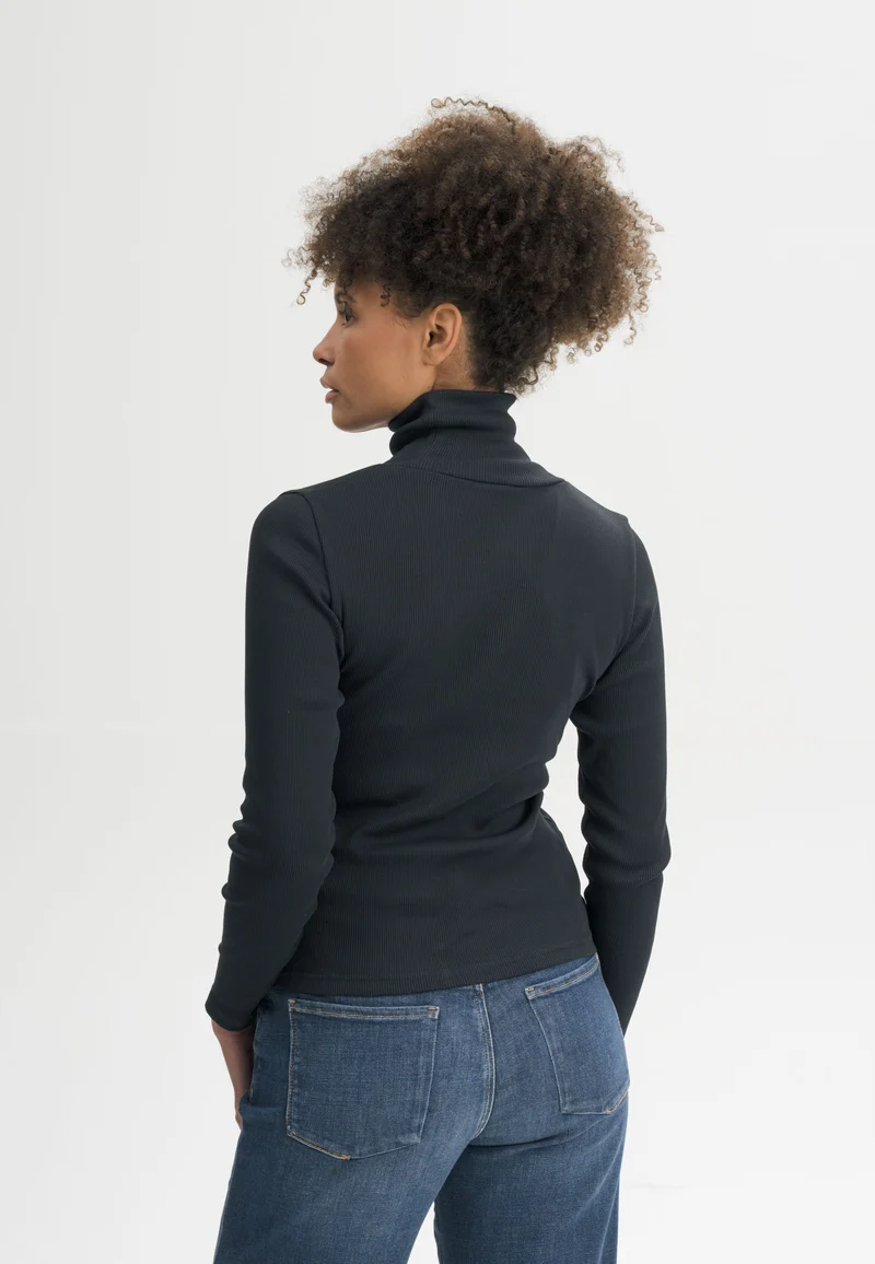 Ripp Rollkragen Langarmshirt Style MUNLI
