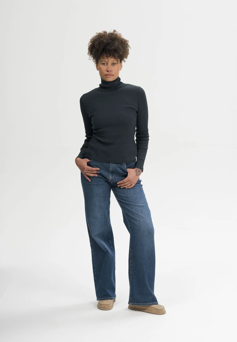 Ripp Rollkragen Langarmshirt Style MUNLI