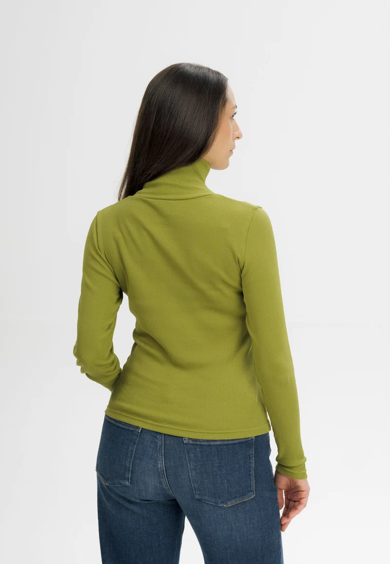 Ripp Rollkragen Langarmshirt Style MUNLI