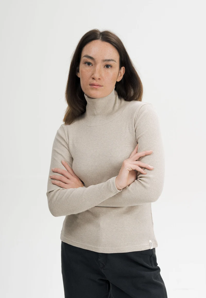 Ripp Rollkragen Langarmshirt Style MUNLI