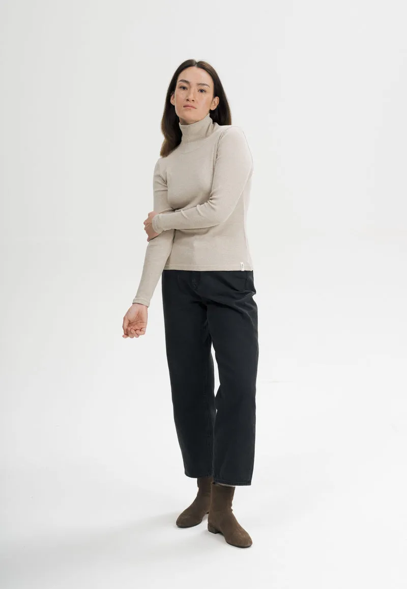 Ripp Rollkragen Langarmshirt Style MUNLI