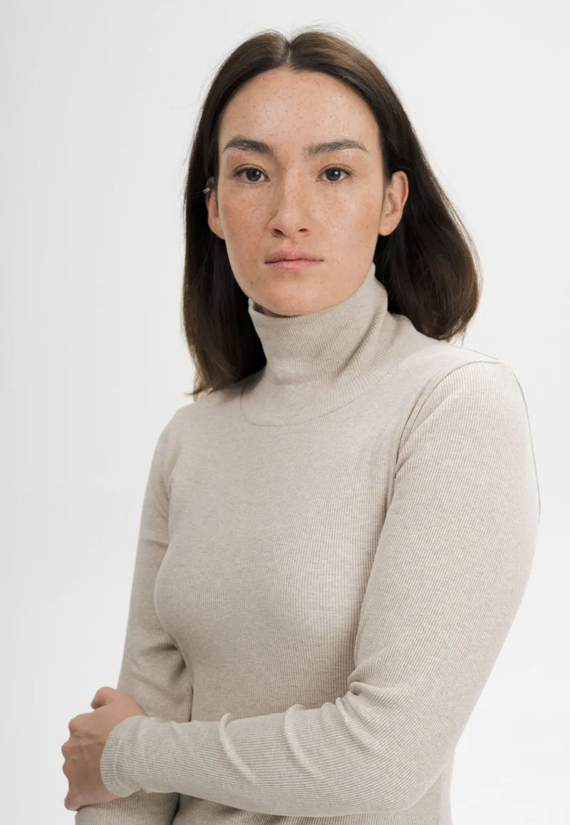 Ripp Rollkragen Langarmshirt Style MUNLI