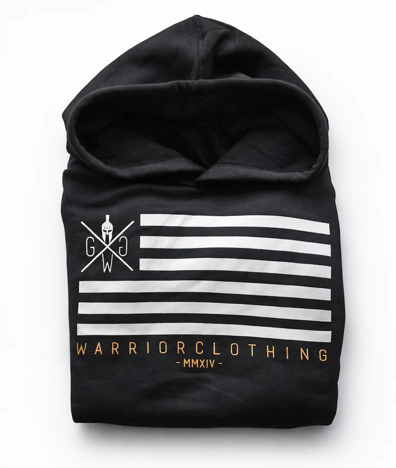 Gym Hoodie 'Flag' - Schwarz