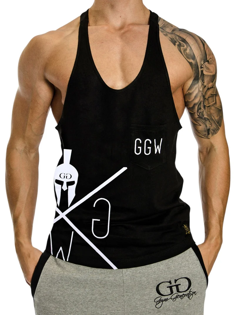Stringer Tank Top 'Invictus' - Schwarz