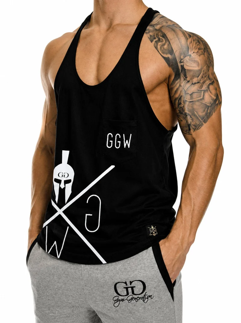 Stringer Tank Top 'Invictus' - Schwarz
