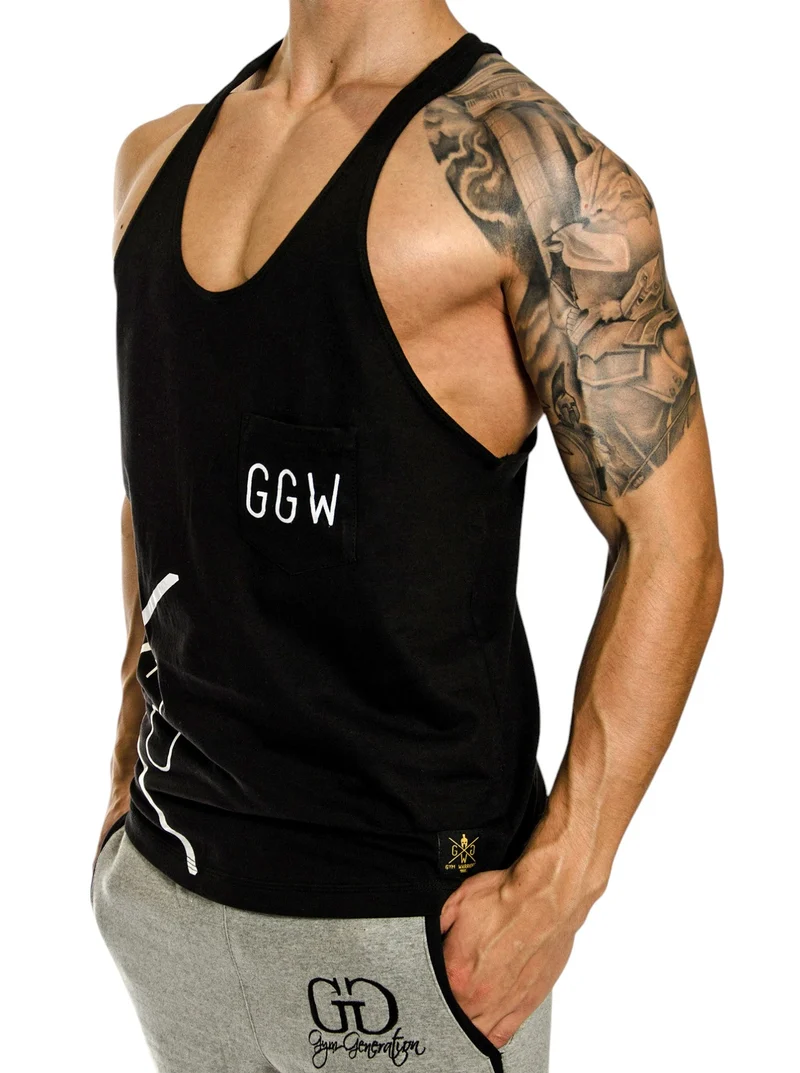 Stringer Tank Top 'Invictus' - Schwarz