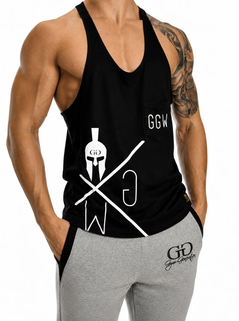 Stringer Tank Top 'Invictus' - Schwarz