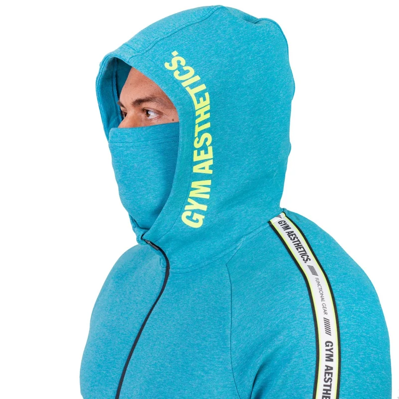Protection Detachable Mask 1/2 Zip Mock Hoodies for Men