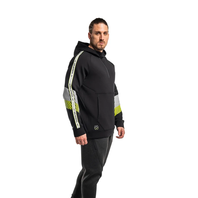 Protection Detachable Mask 1/2 Zip Mock Hoodies for Men