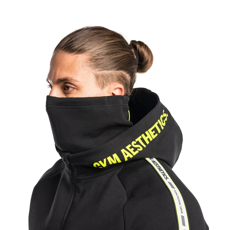 Protection Detachable Mask 1/2 Zip Mock Hoodies for Men