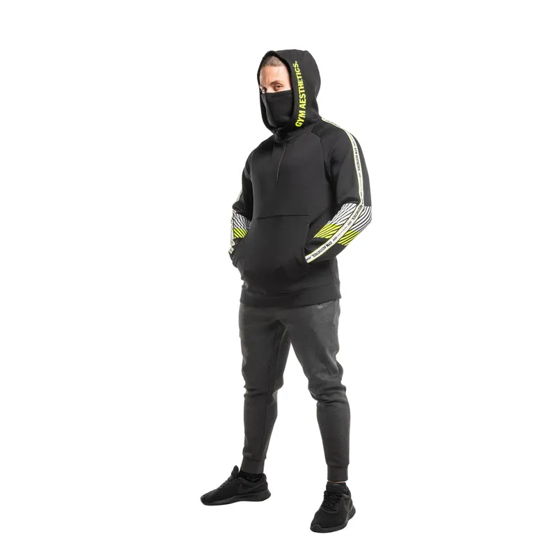 Protection Detachable Mask 1/2 Zip Mock Hoodies for Men