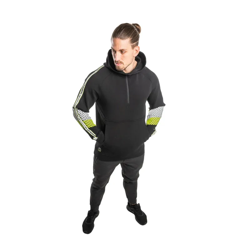 Protection Detachable Mask 1/2 Zip Mock Hoodies for Men