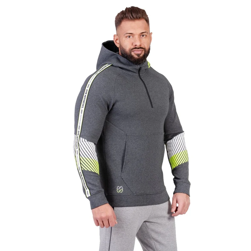 Protection Detachable Mask 1/2 Zip Mock Hoodies for Men