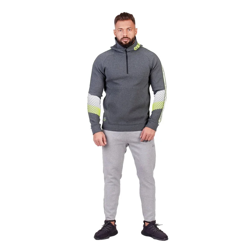 Protection Detachable Mask 1/2 Zip Mock Hoodies for Men
