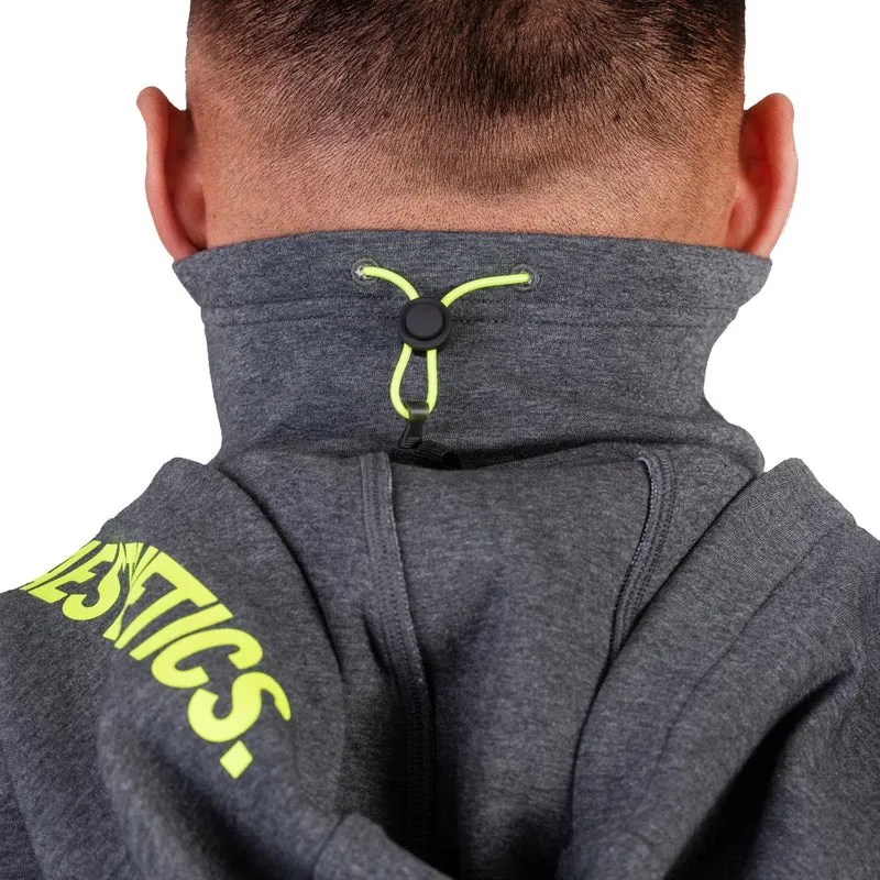 Protection Detachable Mask 1/2 Zip Mock Hoodies for Men