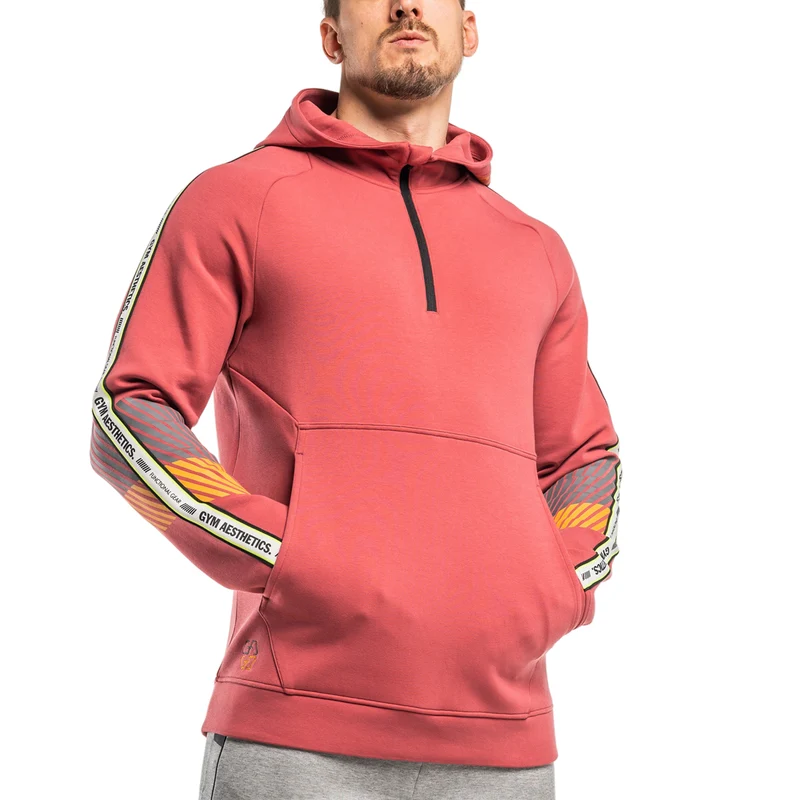 Protection Detachable Mask 1/2 Zip Mock Hoodies for Men