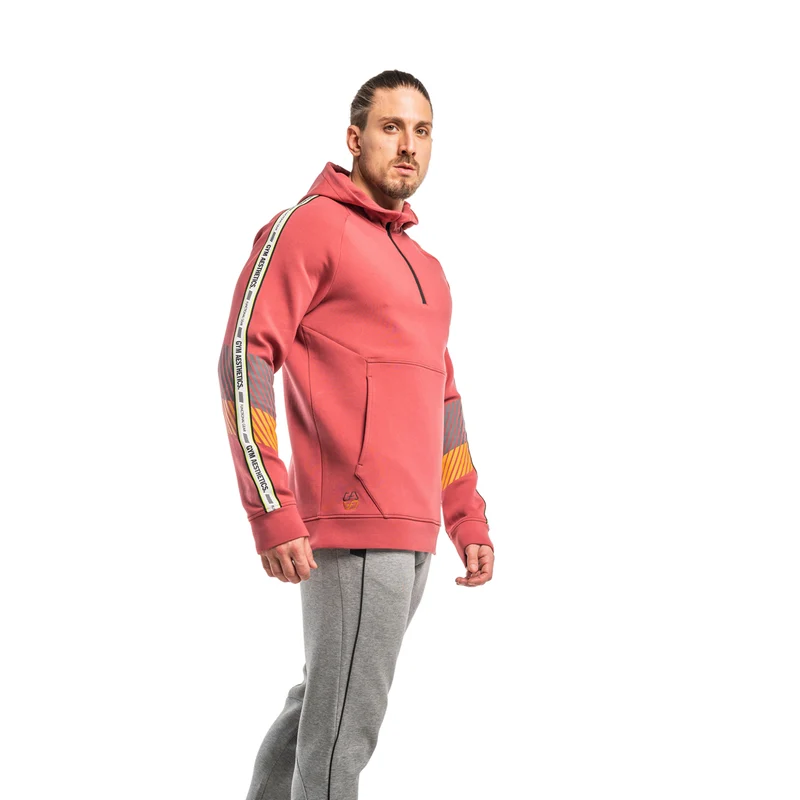 Protection Detachable Mask 1/2 Zip Mock Hoodies for Men