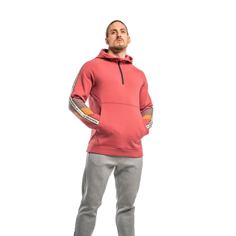 Protection Detachable Mask 1/2 Zip Mock Hoodies for Men