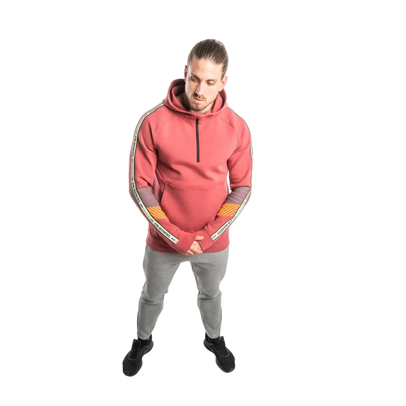 Protection Detachable Mask 1/2 Zip Mock Hoodies for Men