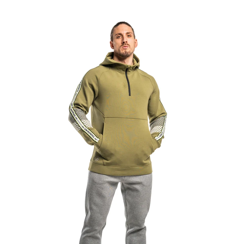 Protection Detachable Mask 1/2 Zip Mock Hoodies for Men