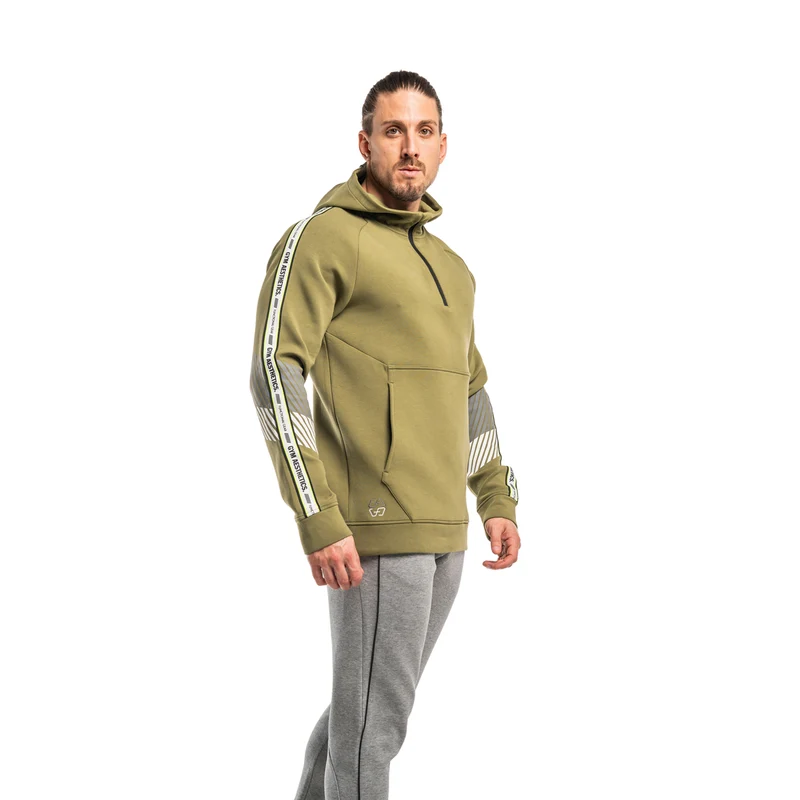 Protection Detachable Mask 1/2 Zip Mock Hoodies for Men