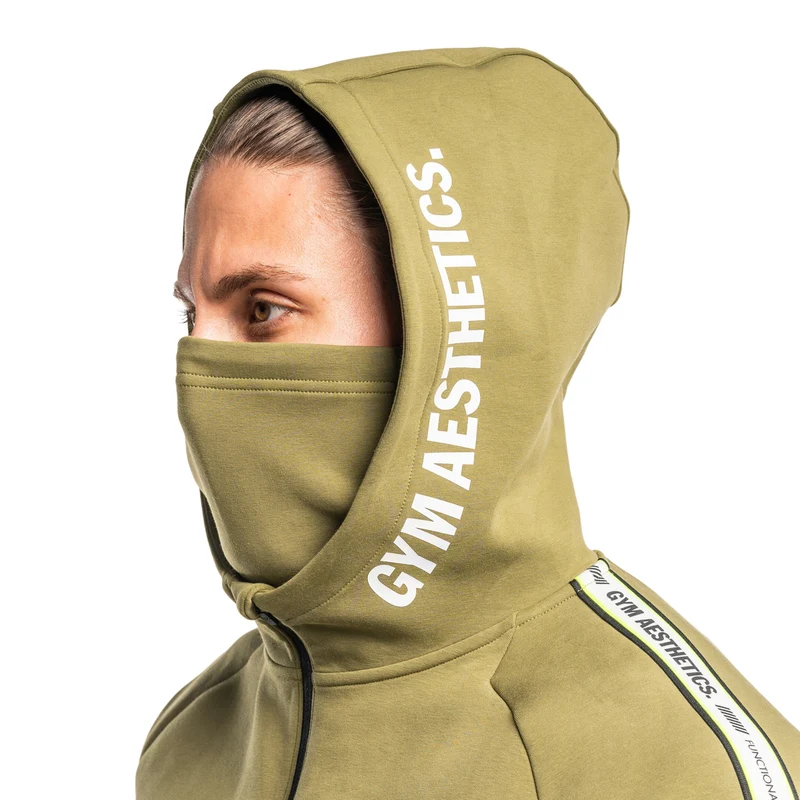 Protection Detachable Mask 1/2 Zip Mock Hoodies for Men