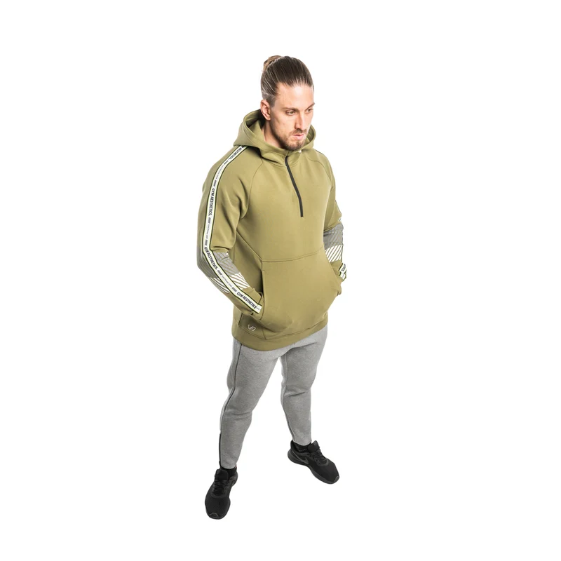 Protection Detachable Mask 1/2 Zip Mock Hoodies for Men