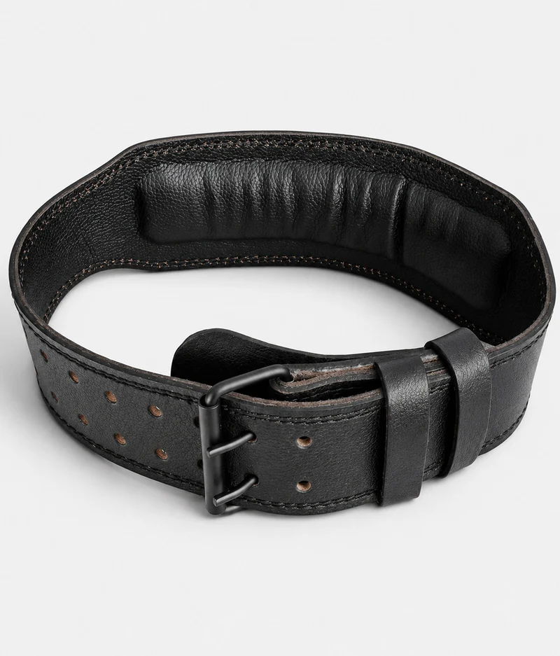 Gewichthebergürtel aus Nappaleder - All Black