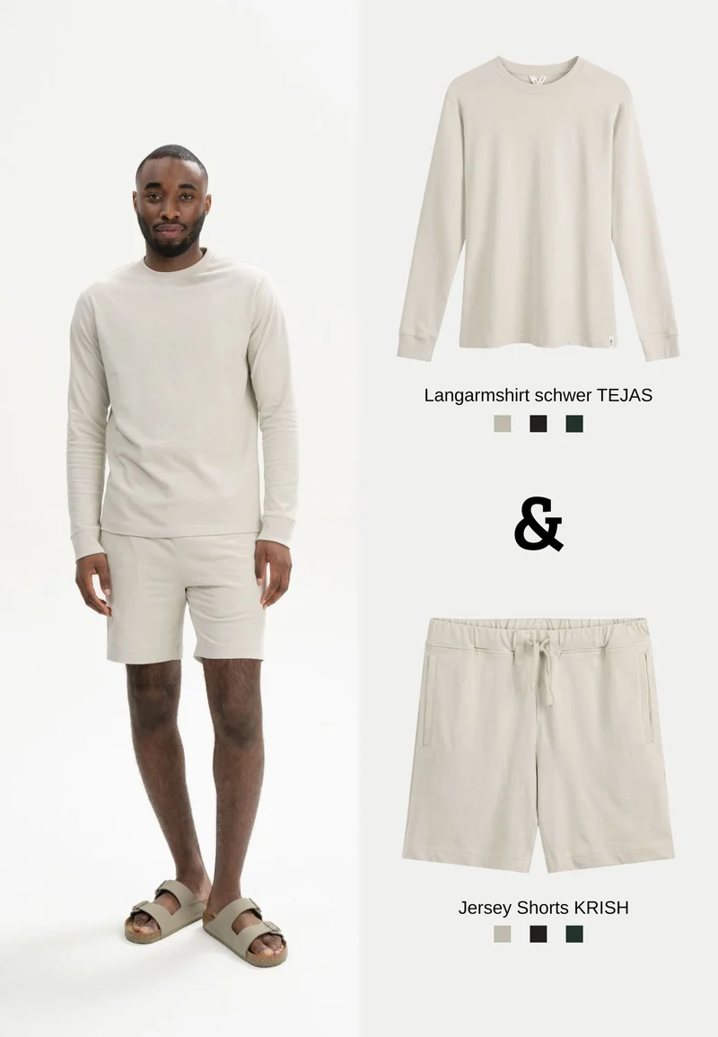 Bundle Langarmshirt Style TEJAS + Jersey Shorts KRISH