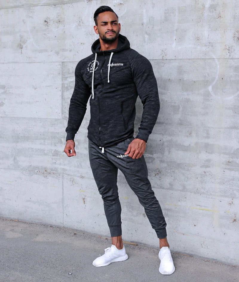 Sport Kapuzenpullover 'Athlete' - Dunkelgrau