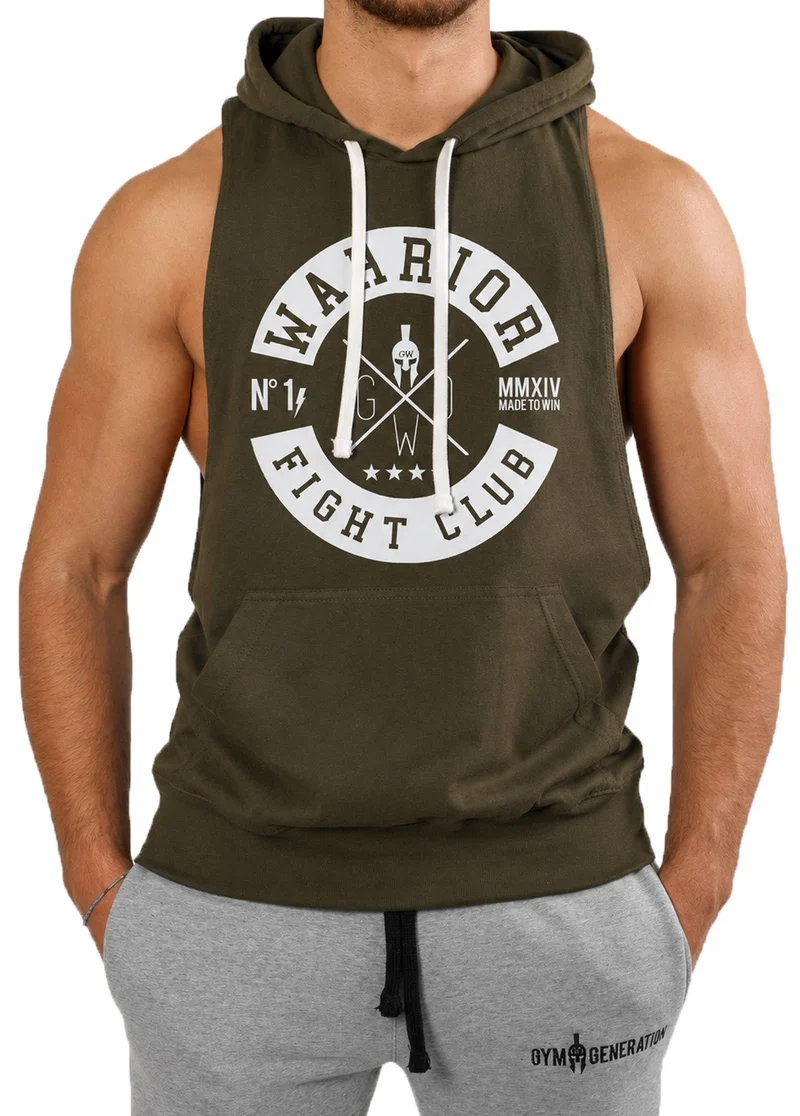 Kapuzen Tank Top 'Fight Club' - Olive
