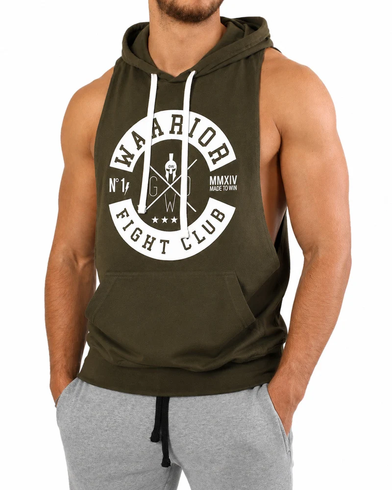 Kapuzen Tank Top 'Fight Club' - Olive