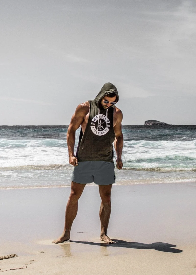 Kapuzen Tank Top 'Fight Club' - Olive