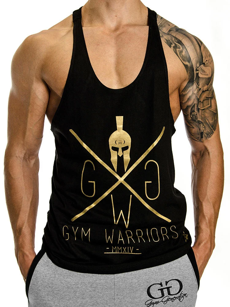 Stringer Tank Top 'Gym Warriors' - Schwarz