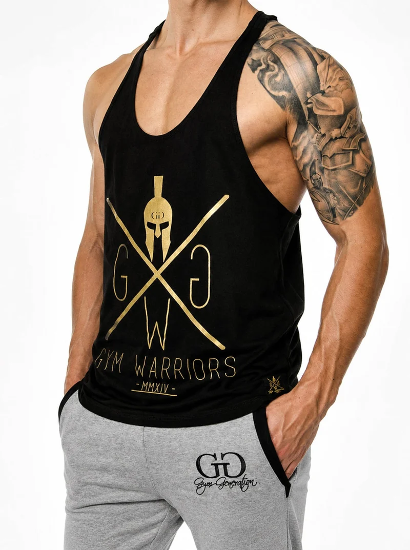 Stringer Tank Top 'Gym Warriors' - Schwarz