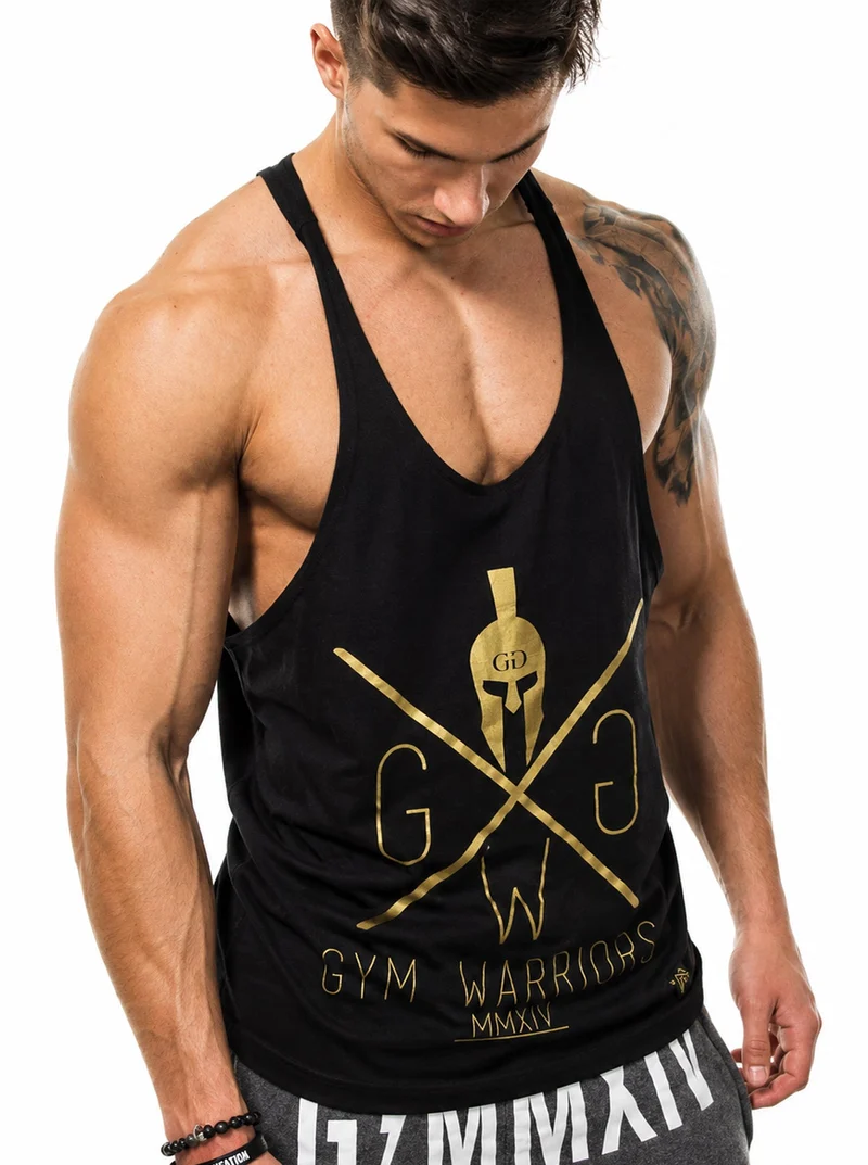 Stringer Tank Top 'Gym Warriors' - Schwarz
